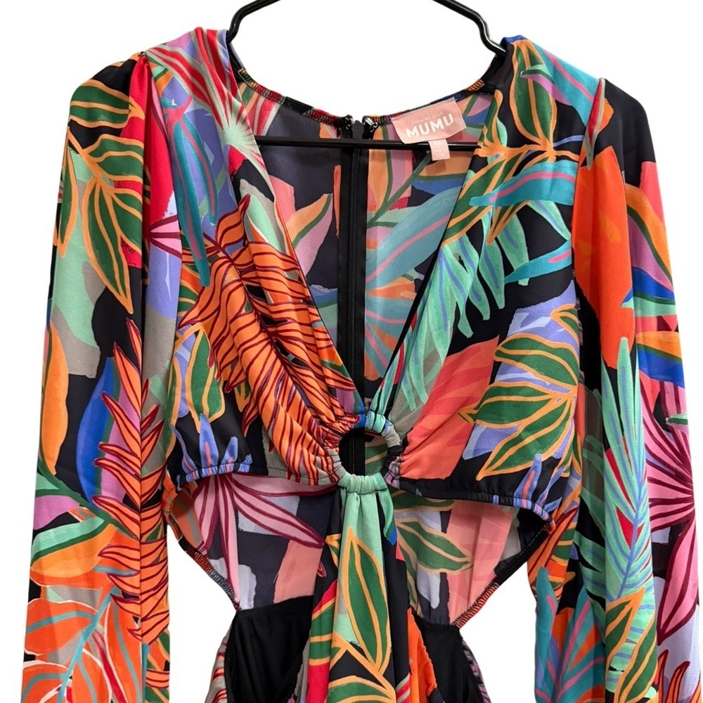 SHOW ME YOUR MUMU Go Out Cut Out Mini Dress Tropical Paradise Size Medium - Picture 6 of 16